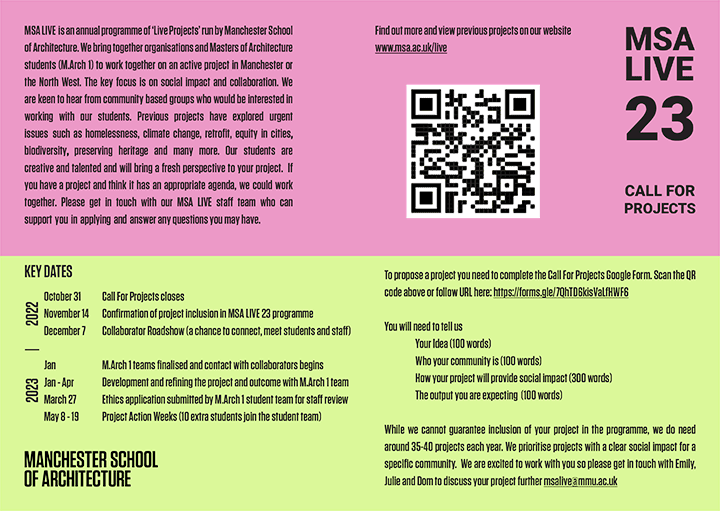 MSA LIVE Manchester School of Architecture