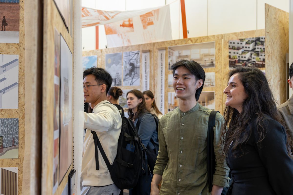 A visitor to the End of Year Exhibition