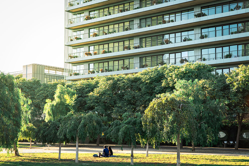 Green park in modern residential area (iStock)
