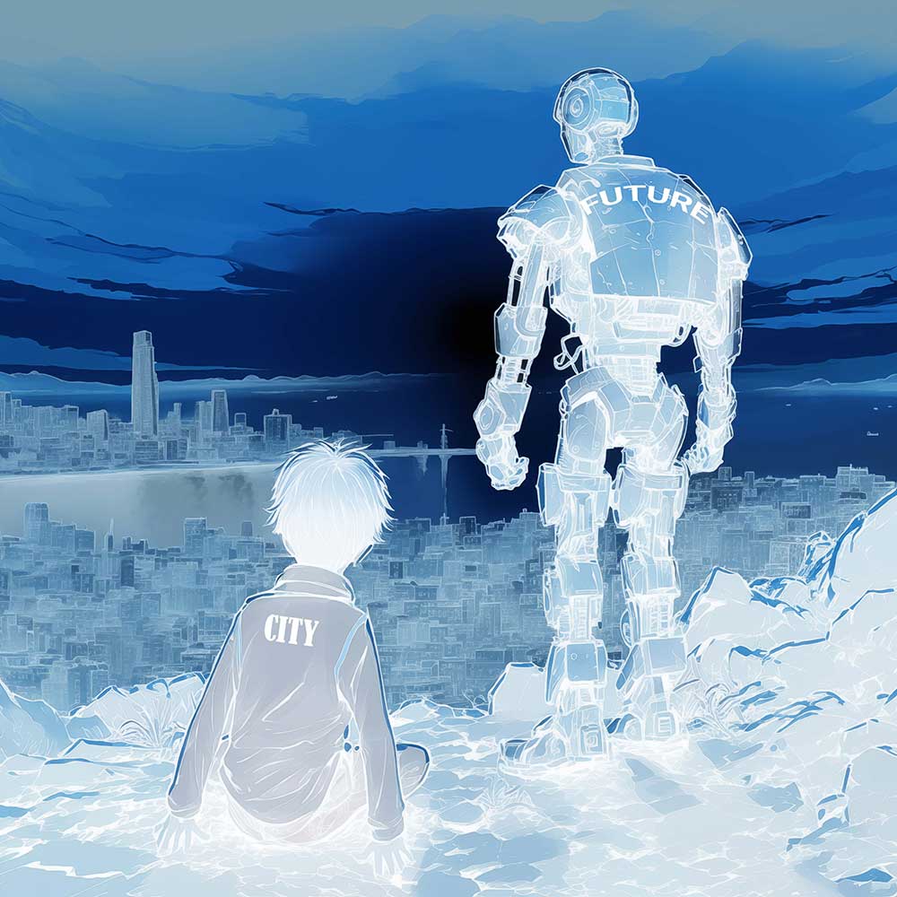 Future City, Robot and Boy